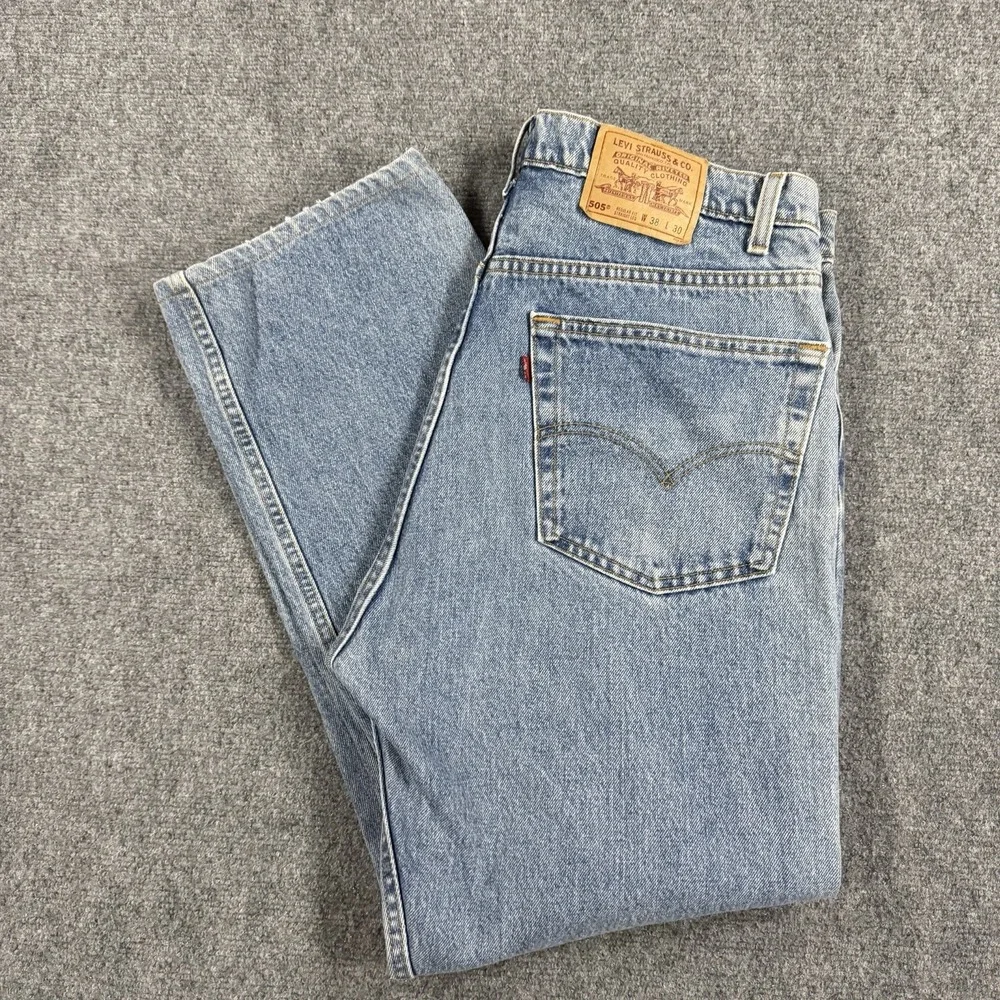 Vintage Levis 505 Jeans Mens 36x29 Denim Fade Made In USA 90s